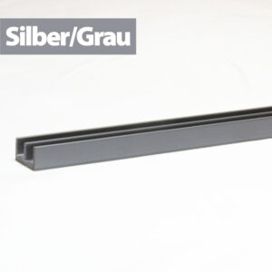 Glasführungsprofil - 4 mm / 100 cm - Unten - Silber/Grau