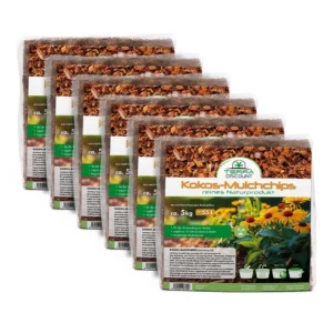 6x 5kg Kokosmulch Kokoschips Ziegel Alternative zu Pinie Kokoserde 330L für Beet & Pflanzen Terra Discount