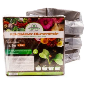 Kokos Blumenerde 4x5kg 280L Kokosziegel Quellerde Hochbeet Pflanzkübel Terra Discount