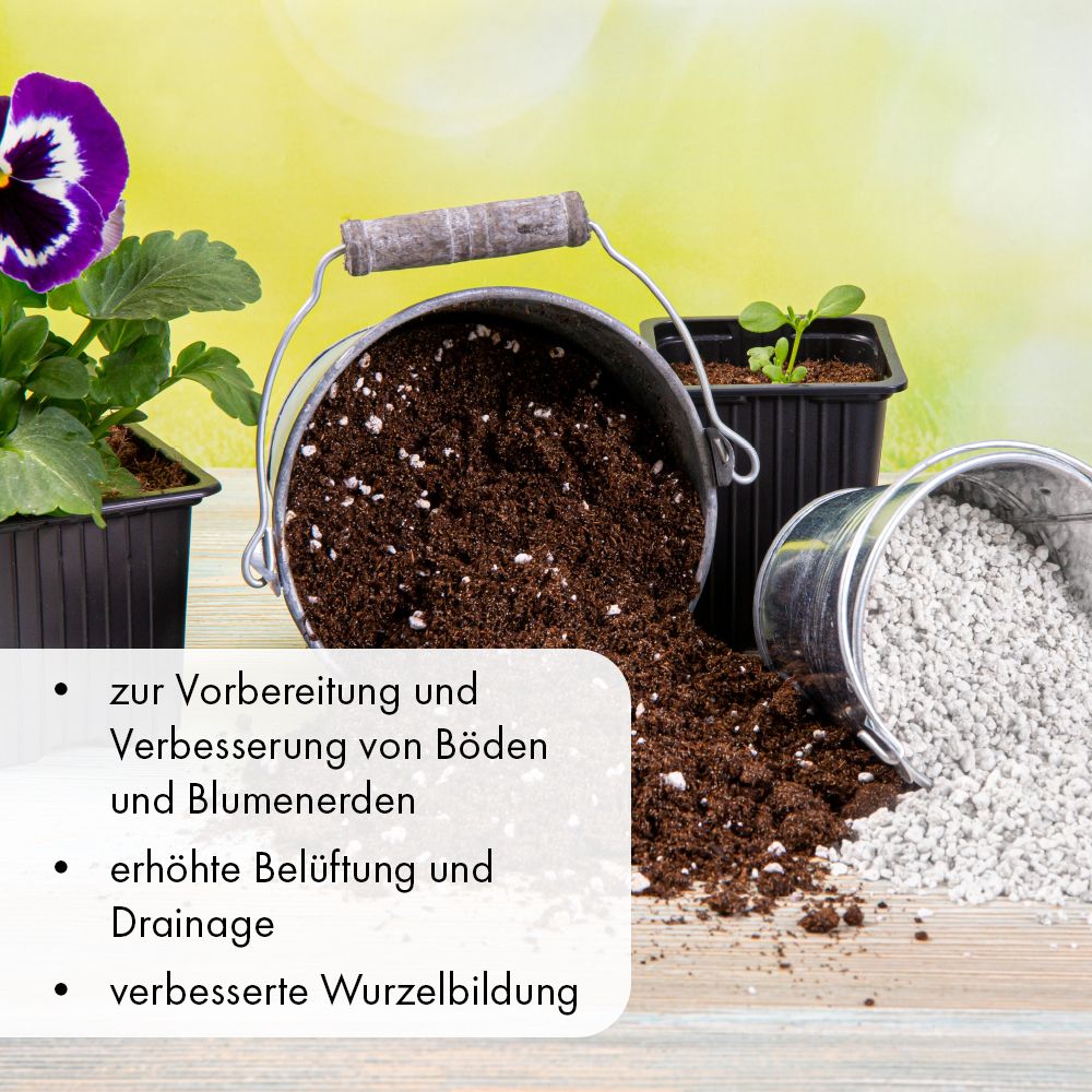 Premium Perlite Perligran 100 L 2–6 mm Bodenverbesserer für Garten & Pflanzen blanko – Bild 5