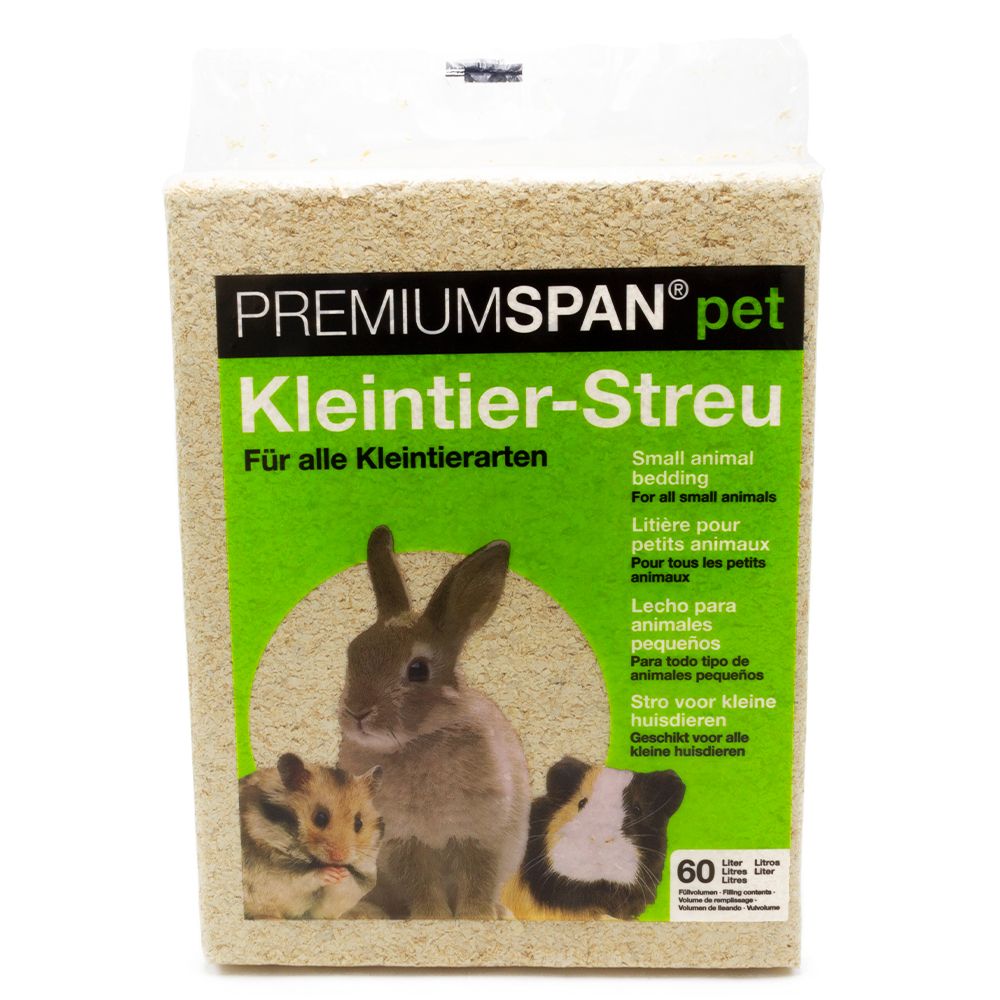 3x 60L PREMIUMSPAN Kleintierstreu ohne Duft staubarm saugstark geruchsbindend – Bild 2
