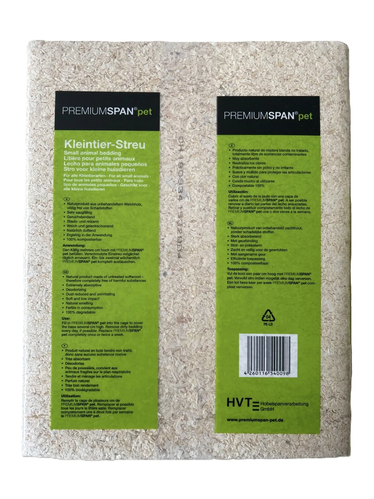 3x 60L PREMIUMSPAN Kleintierstreu Apfel staubarm saugstark geruchsbindend – Bild 3