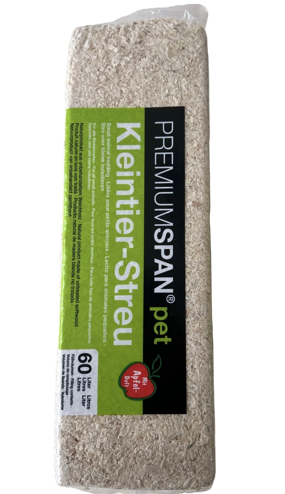 3x 60L PREMIUMSPAN Kleintierstreu Apfel staubarm saugstark geruchsbindend – Bild 4